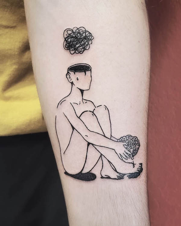 Conceptual mental health tattoo by @aszura.inkart