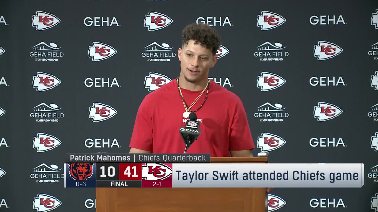 Patrick Mahomes reacts to Taylor Swift being in attendance on behalf of  Travis Kelce