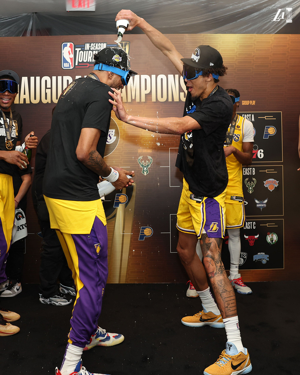 PHOTO GALLERY: Inside the Lakers' locker room with the celebration party for becoming the first team in history to win the NBA In-Season Tournament championship