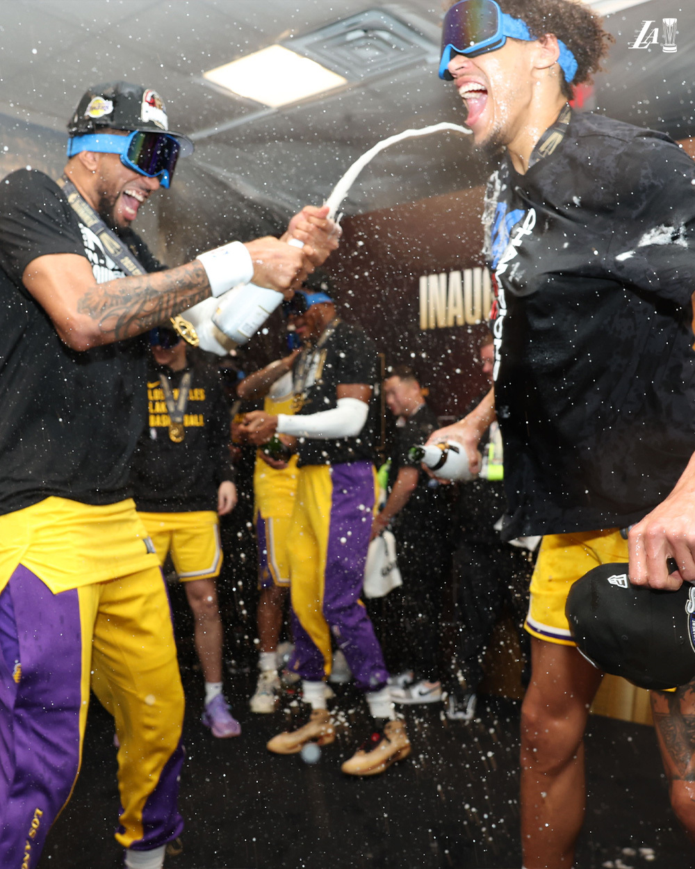 PHOTO GALLERY: Inside the Lakers' locker room with the celebration party for becoming the first team in history to win the NBA In-Season Tournament championship