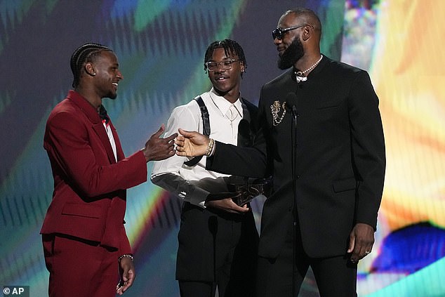 Both Bryce (left) and Bronny (center) are talented basketball players in their own right