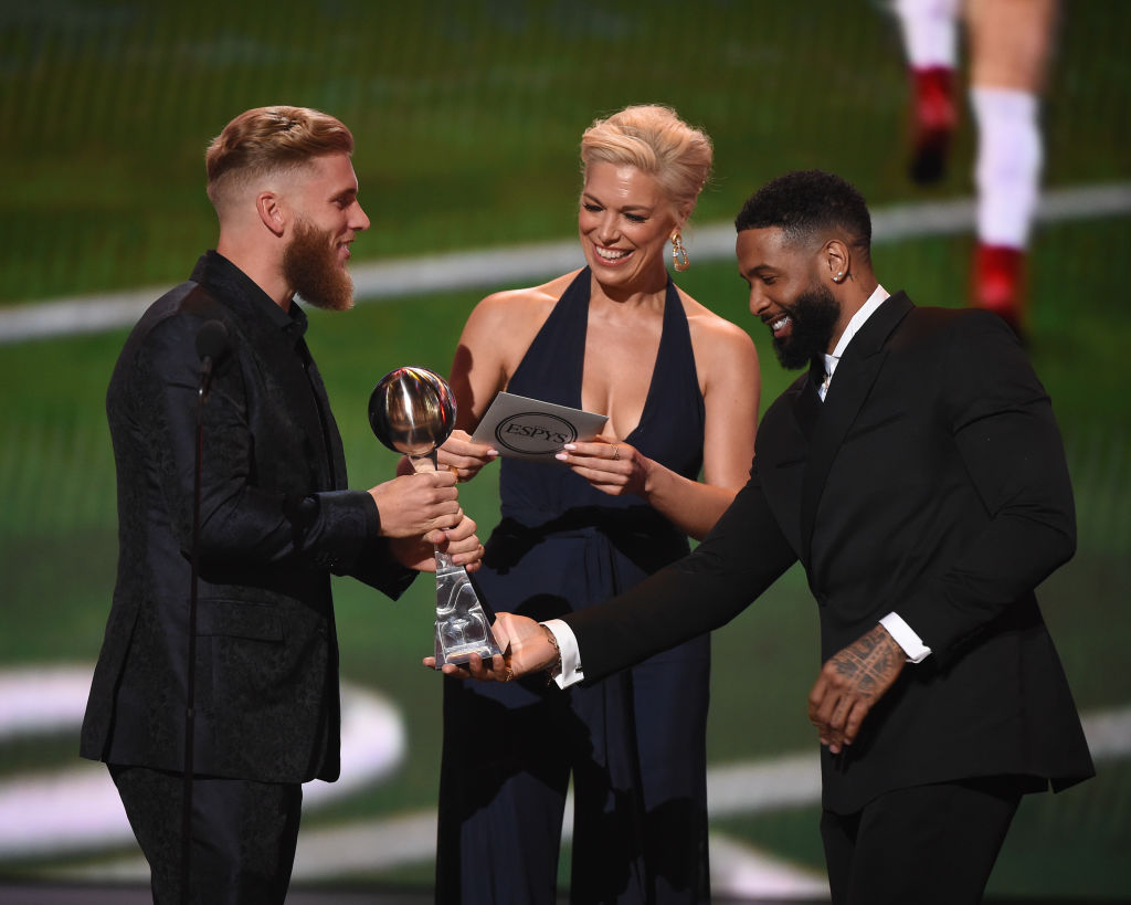 Odell Beckham Jr. awarded his Super Bowl teammate Cooper Kupp the award for Best Championship Performance during the 2022 ESPY Awards on July 20.