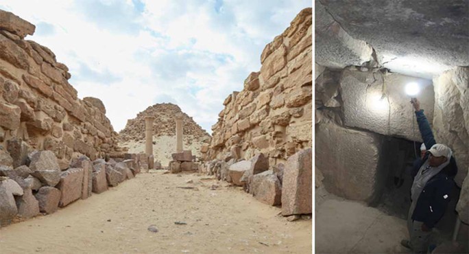 The famous Sahure pyramid reveals a new mystery behind the collapsed wall - Photo 1.